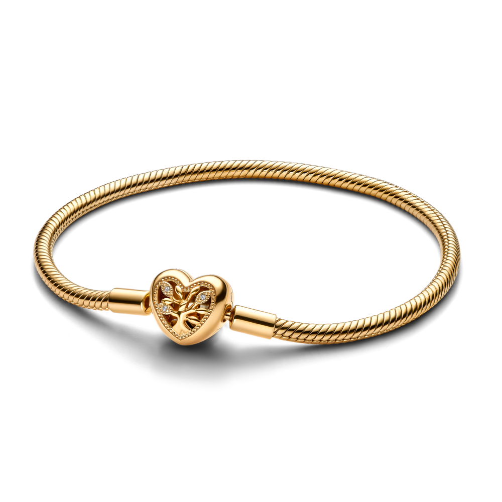 Vòng Pandora Mạ Vàng 14K Khóa Trái Tim Cây Gia Đình - Pandora