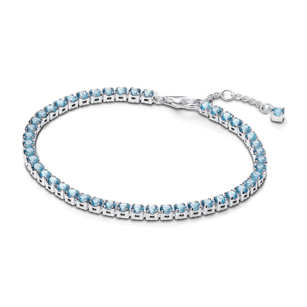 Vòng Tay Tennis Bạc Đính Đá Sắc Xanh Bầu Trời - Pandora