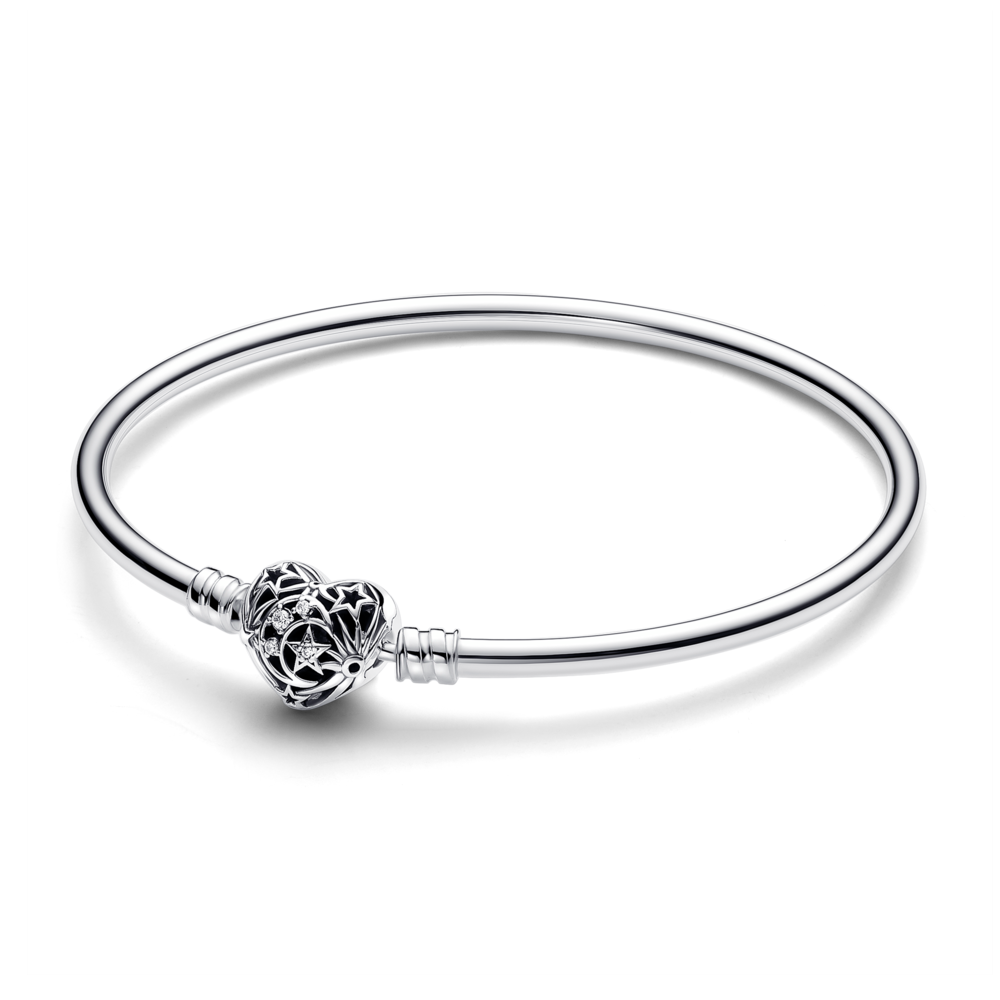 Vòng Kiềng Bạc Pandora Moments Khóa Trái Tim Đính Đá - Pandora