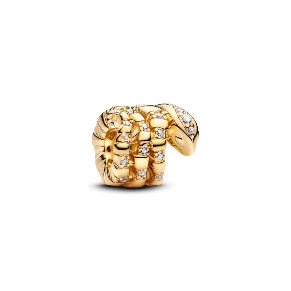 Charm mạ vàng 14k thiết kế con rắn đính đá - Pandora