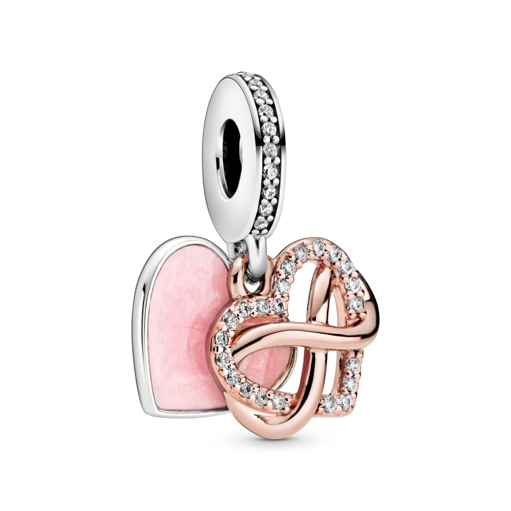 Charm Treo Mạ Vàng Hồng 14K Trái Tim Vô Cực Hồng - Pandora