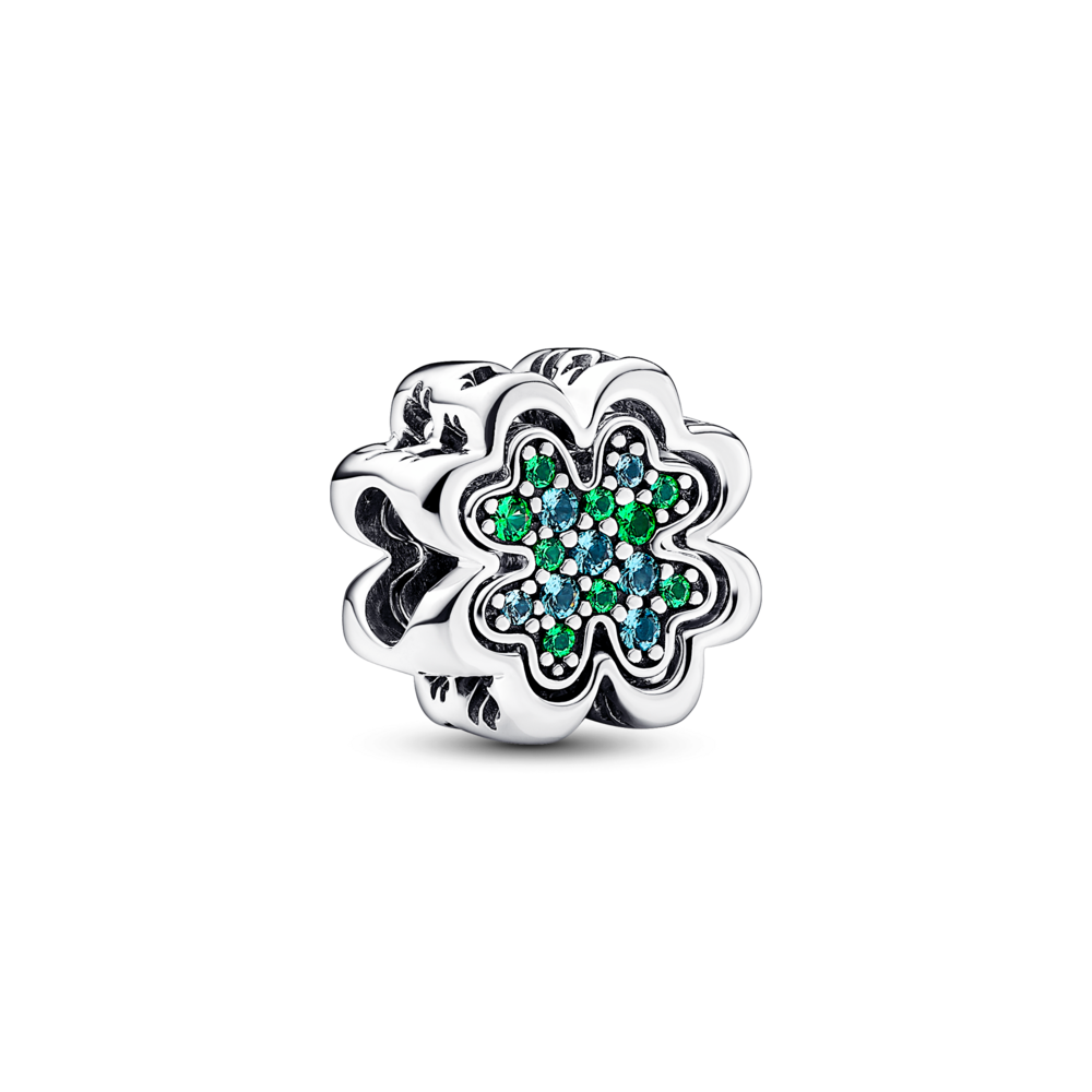 Charm bạc pandora moments cỏ bốn lá hai mảnh - Pandora