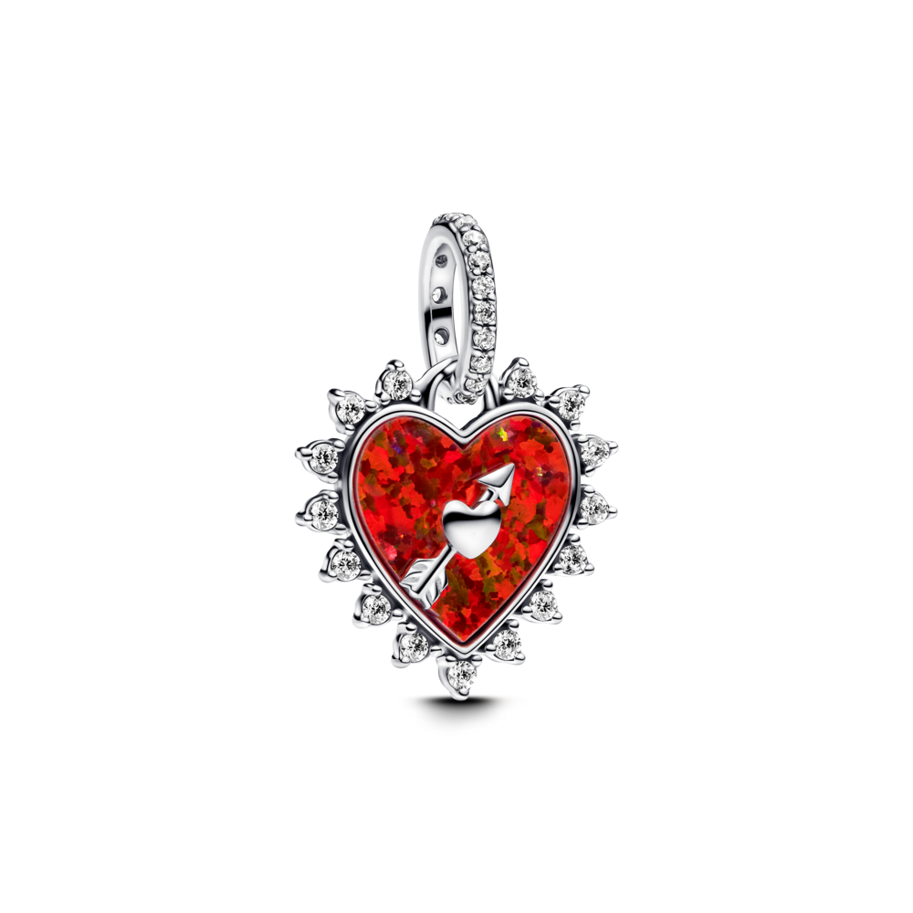 Charm Treo Trái Tim Đỏ Và Mũi Tên Xoay Trung Tâm - Pandora