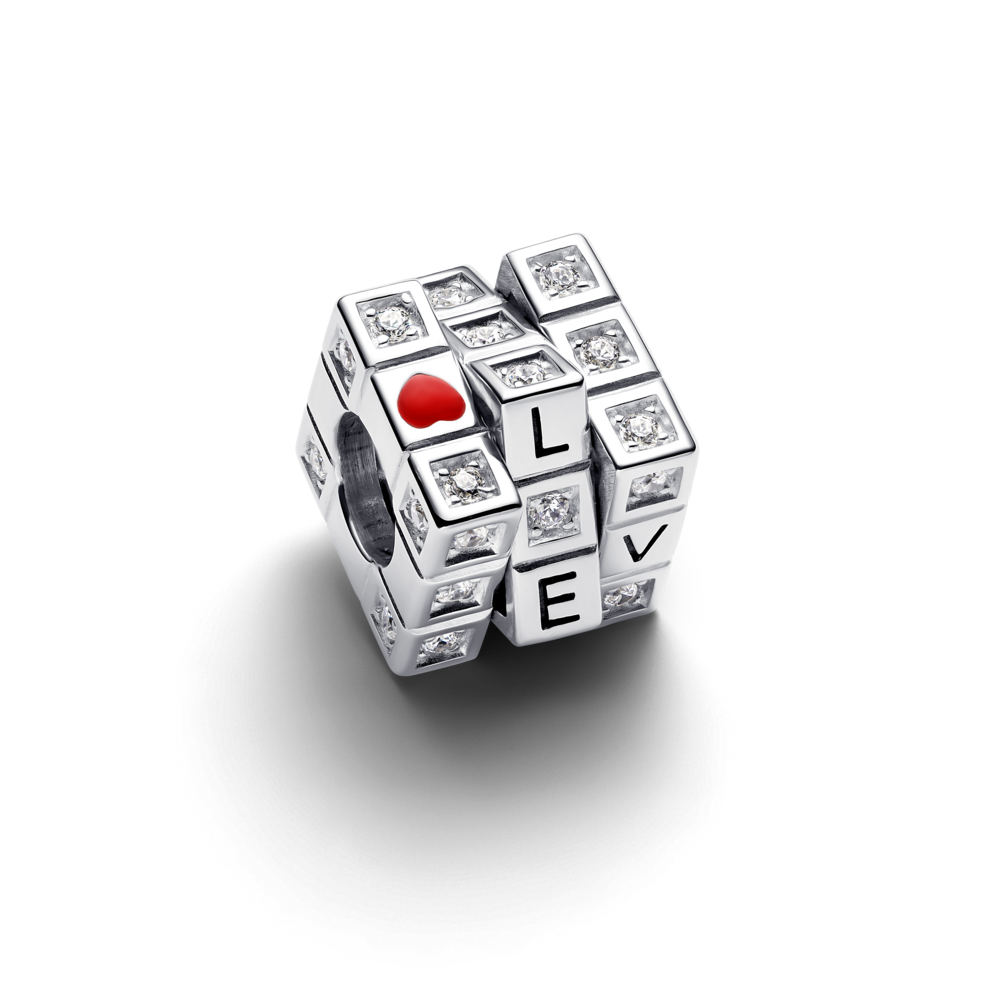 Charm bạc khối lập phương tình yêu - Pandora