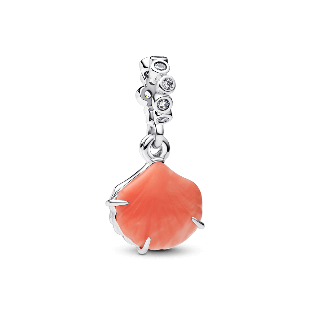Charm treo bạc vỏ sò san hô - sắc cam rực rỡ - Pandora