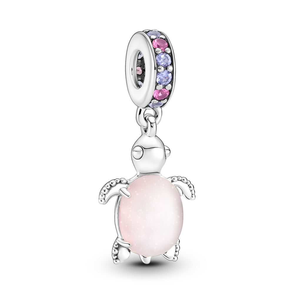 Charm bạc pandora hình rùa màu hồng - Pandora