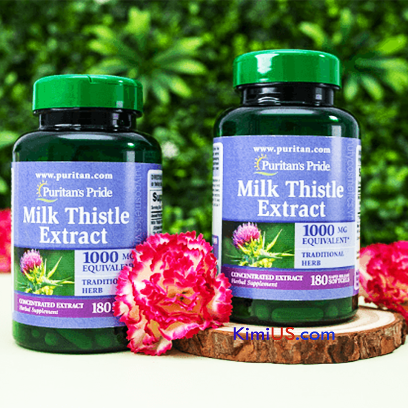 milk thistle extract puritans pride 1000mg 180v - thuoc bo gan cua my –  KimiUSA