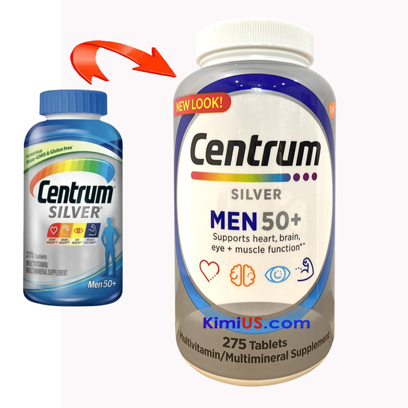  Centrum Silver men 50+ 275 viên - Viên uống bổ sung đa vitamin cho nam trên 50 tuổi của Mỹ 