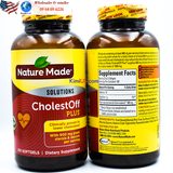  CholestOff Plus Nature Made 210v - Viên uống giảm Cholesterol, hỗ trợ tim mạch của Mỹ 