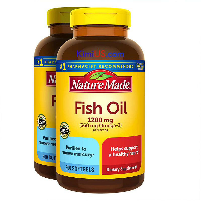  Dầu cá Nature Made Fish Oil 1200mg 360mg Omega 3 200 viên của Mỹ - GG 