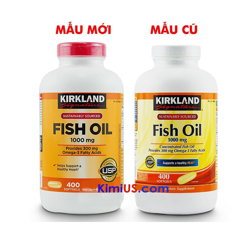  Viên uống Fish oil Omega 3 1.000mg Kirkland 400 viên chính hãng của Mỹ - GG 