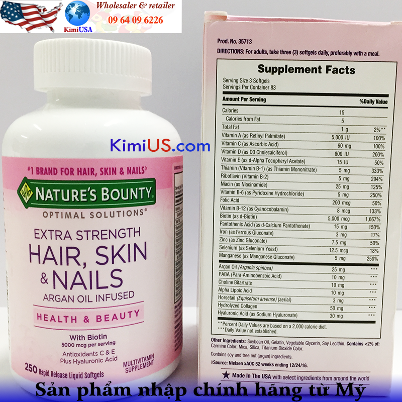  Viên uống Hair Skin & Nails của Nature's Bounty 150 viên tốt ra sao? 