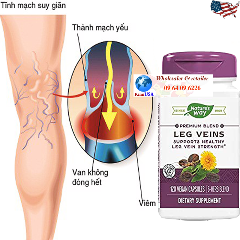  Nature’s Way Leg Veins 120v - Viên uống giảm suy giãn tĩnh mạch của Mỹ 