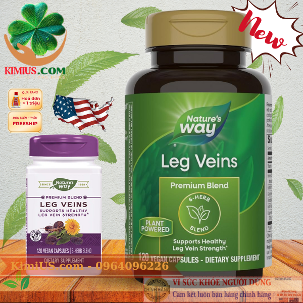  Nature’s Way Leg Veins 120v - Viên uống giảm suy giãn tĩnh mạch của Mỹ 