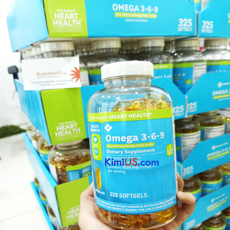  Omega 3-6-9 1600mg support heart health 325v - Viên uống hỗ trợ t͟i͟m͟ ͟m͟ạ͟c͟h͟,͟ ͟t͟r͟í͟ ͟n͟ã͟o͟ của Mỹ - GG 