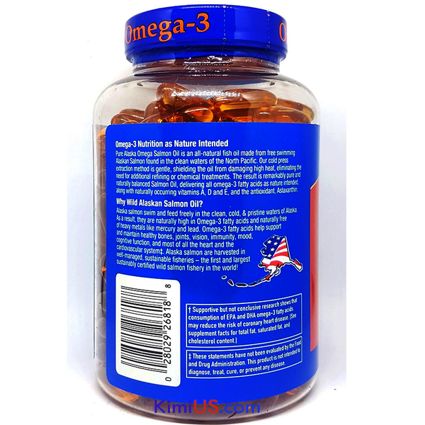  Dầu cá hồi Pure Alaska Omega-3 Wild Salmon Oil 1000mg 210 viên của Mỹ - GG 