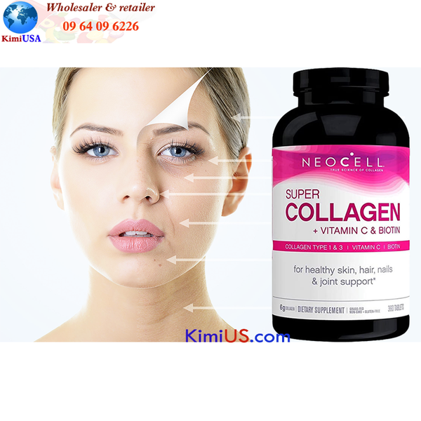  Super Collagen Neocell +C 6.000mg Type 1&3  360 Viên của Mỹ, giá tốt nhất - GG 