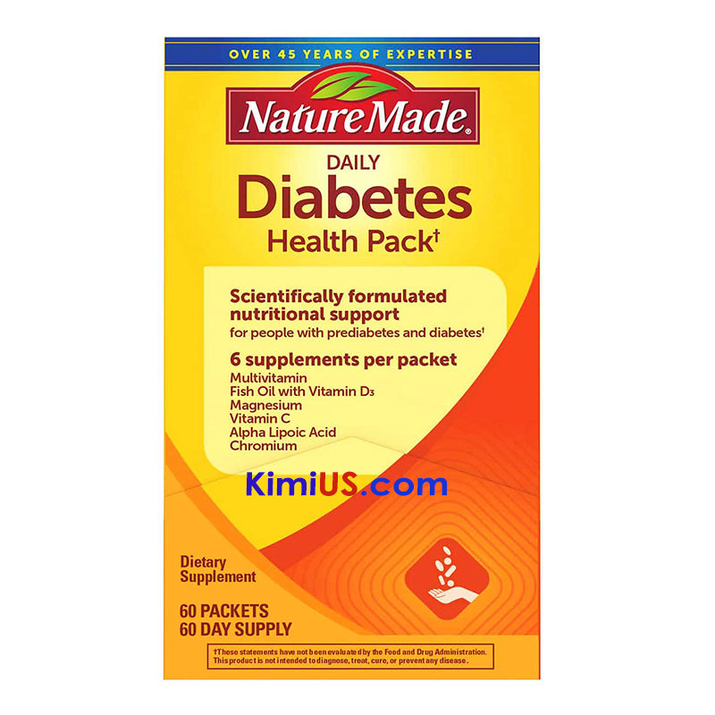  TPCN điều hòa đường Diabetes Nature Made 60packets - chính hãng Mỹ 