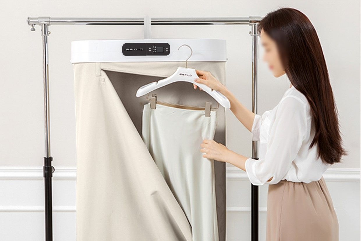  Tủ giặt sấy Estilo ILS-100VWSB nhỏ gọn, công nghệ giặt sấy khử mùi quần áo 