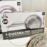  Chảo Chống Dính Tự Thân Không Gỉ Casani Italy, dùng được mọi loại bếp, lòng chảo tổ ong giúp róc dầu mỡ 