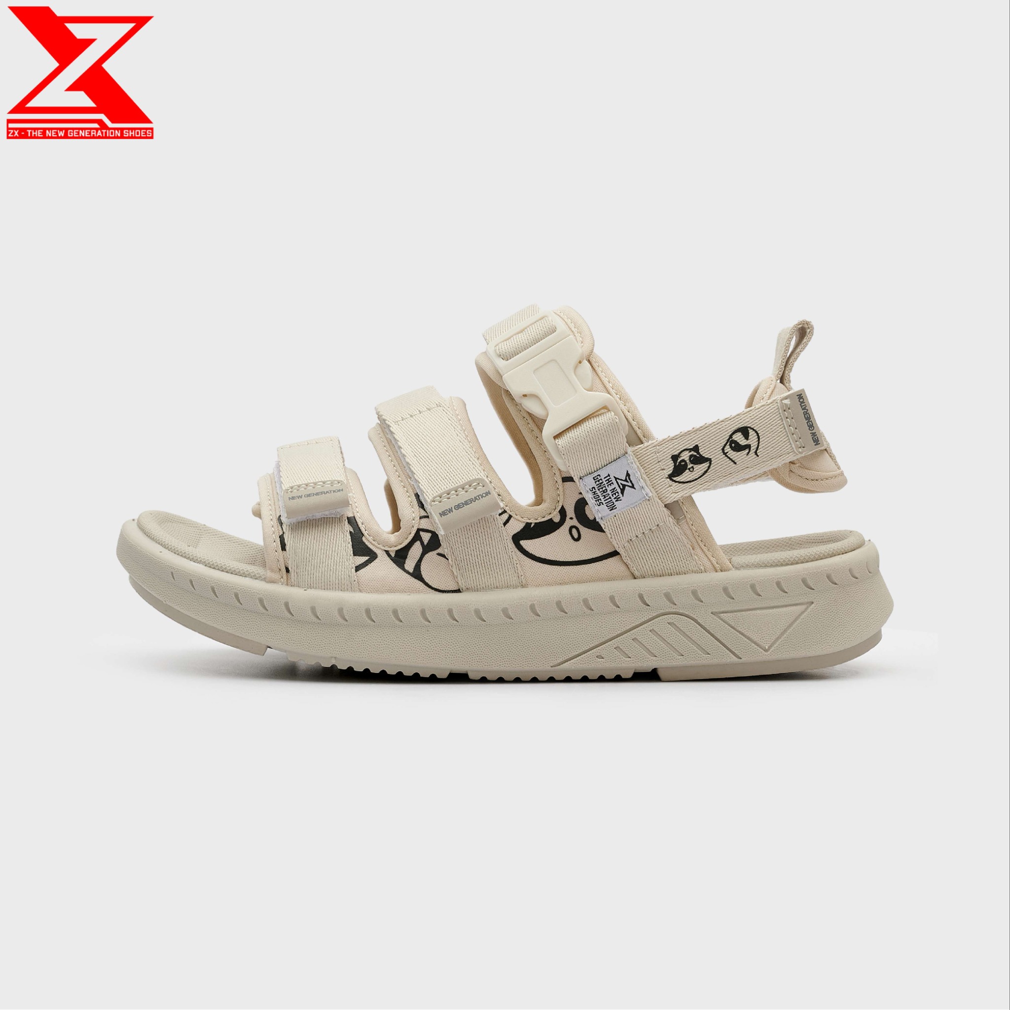 Sandal Unisex ZX 3 quai đế bệt US 3715 Bubble T Raccoon Sandal Unisex ZX 3 quai đế bệt US 3715 Bubble T Raccoon