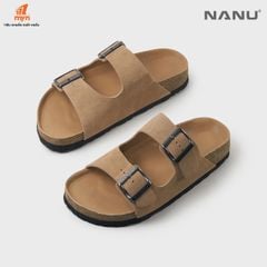 Dép da Nanu Thiết kế Tối giản Form 2 quai ngang Lemini - 2