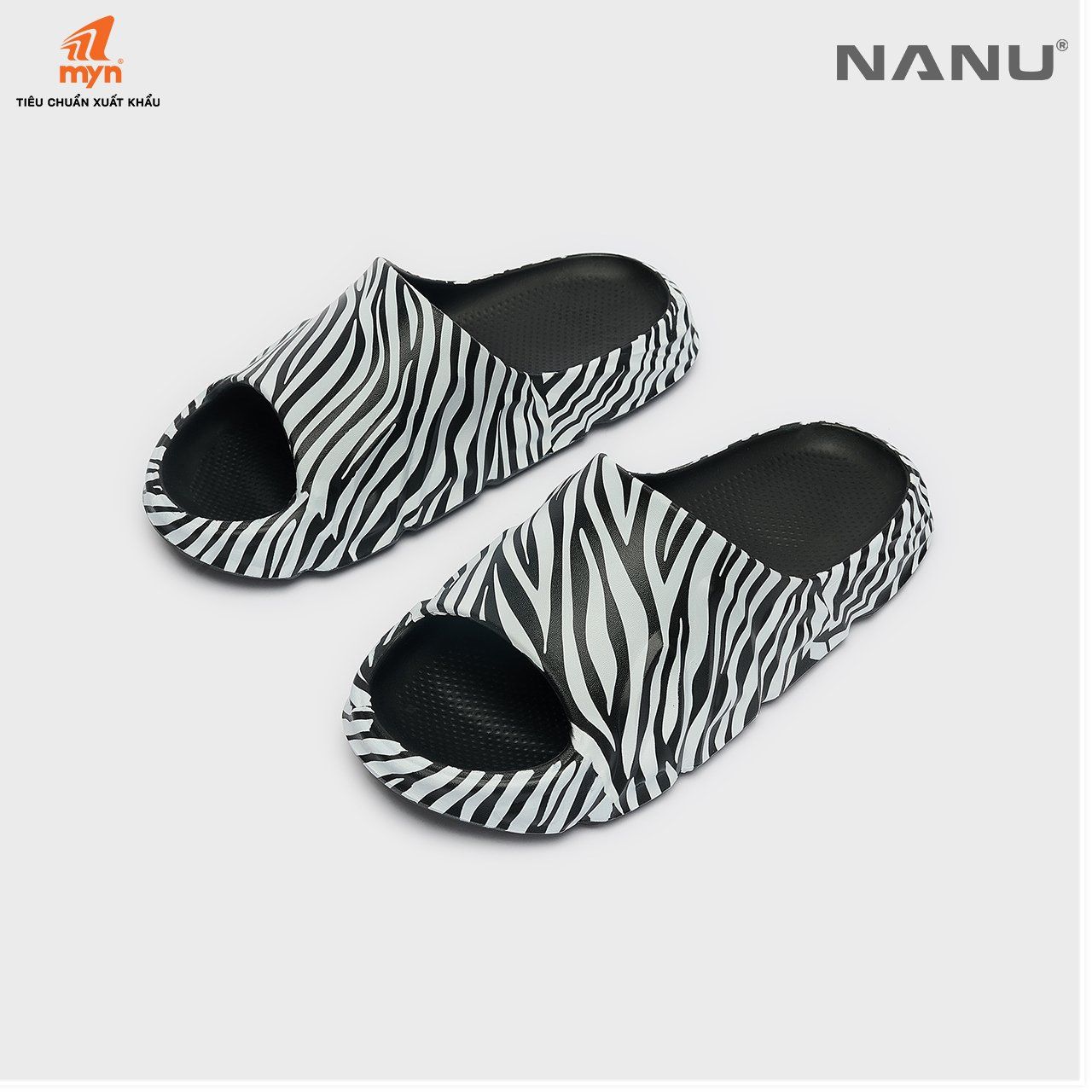 Dép sục quai ngang Nam Nanu Aqua W03 Họa tiết Zebra Edition