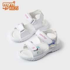 A Giày Sandal Trẻ em cho bé gái 2 quai dán Kento 3638-23 Trắng