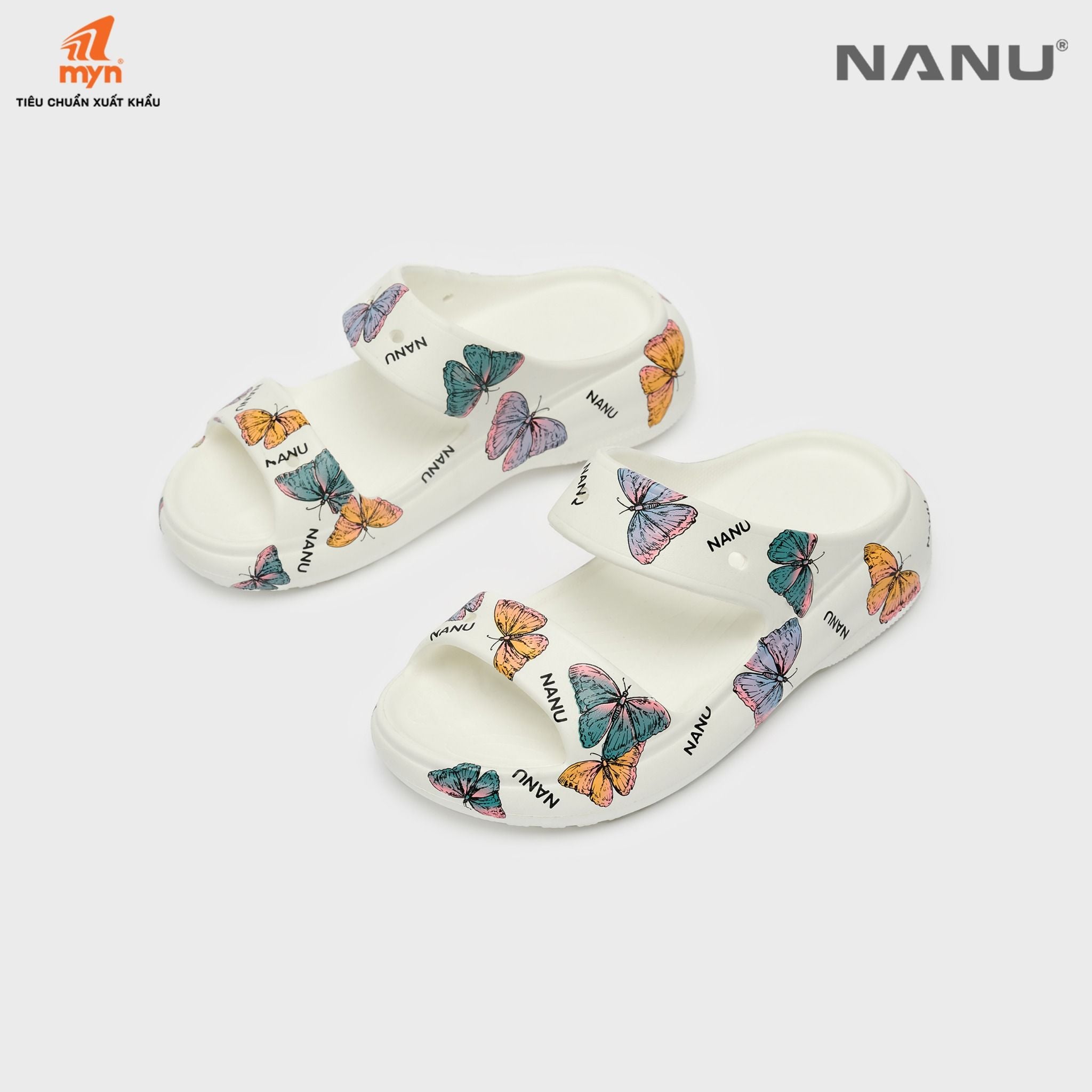 Dép sục Nữ đế chunky Nanu Aqua W11 Butterfly