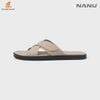 Dép da nam Nanu Thiết kế quai chéo tối giản MM18