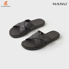Dép da nam Nanu Thiết kế quai chéo tối giản MM18