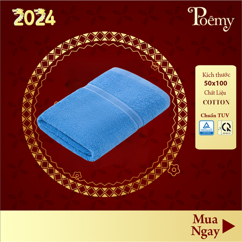 Khăn lau tóc Cotton Cao Cấp 50x100cm | 100% Cotton Tự Nhiên