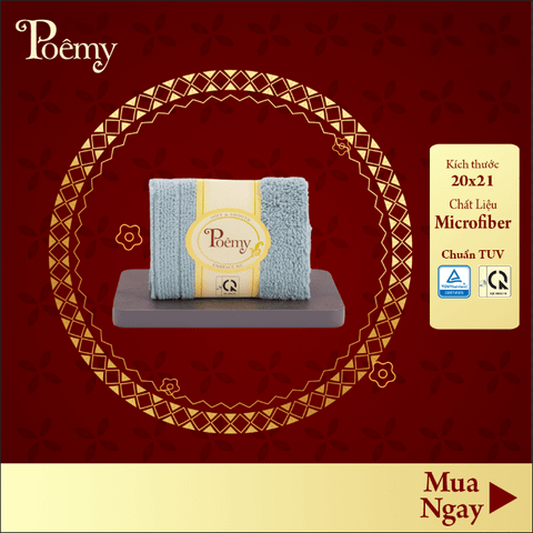 KHĂN MẶT EM BÉ POÊMY SỌC GÂN 20X21 CM - ĐÓNG 2 CHIẾC CÙNG MẦU