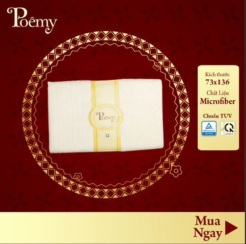 KHĂN TẮM CAO CẤP: KHĂN TẮM ĐẠI POÊMY SỌC GÂN 73X136