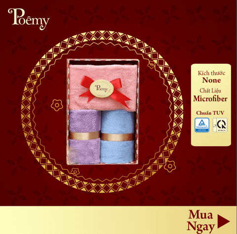 Hộp quà tặng khăn Poêmy - Set May Mắn