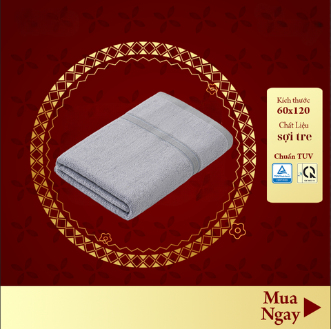 Khăn Tắm Poêmy Bamboo 60x120cm | Sợi Tre Kháng Khuẩn Tự Nhiên
