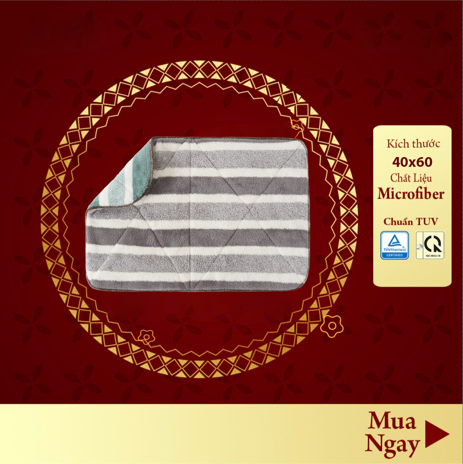 Thảm Lau Chân Microfiber Poêmy 40x60cm | Siêu Thấm Hút