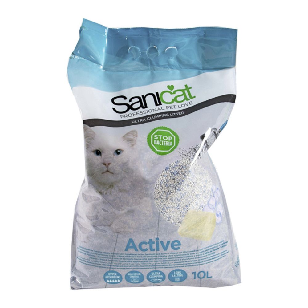 Cát vệ sinh cho mèo dạng sỏi Sanicat Active 10l siêu thấm hút khử mùi –  KiKi Puppey