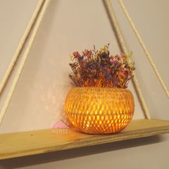 Chậu hoa khô kèm đèn LED trang trí độc đáo