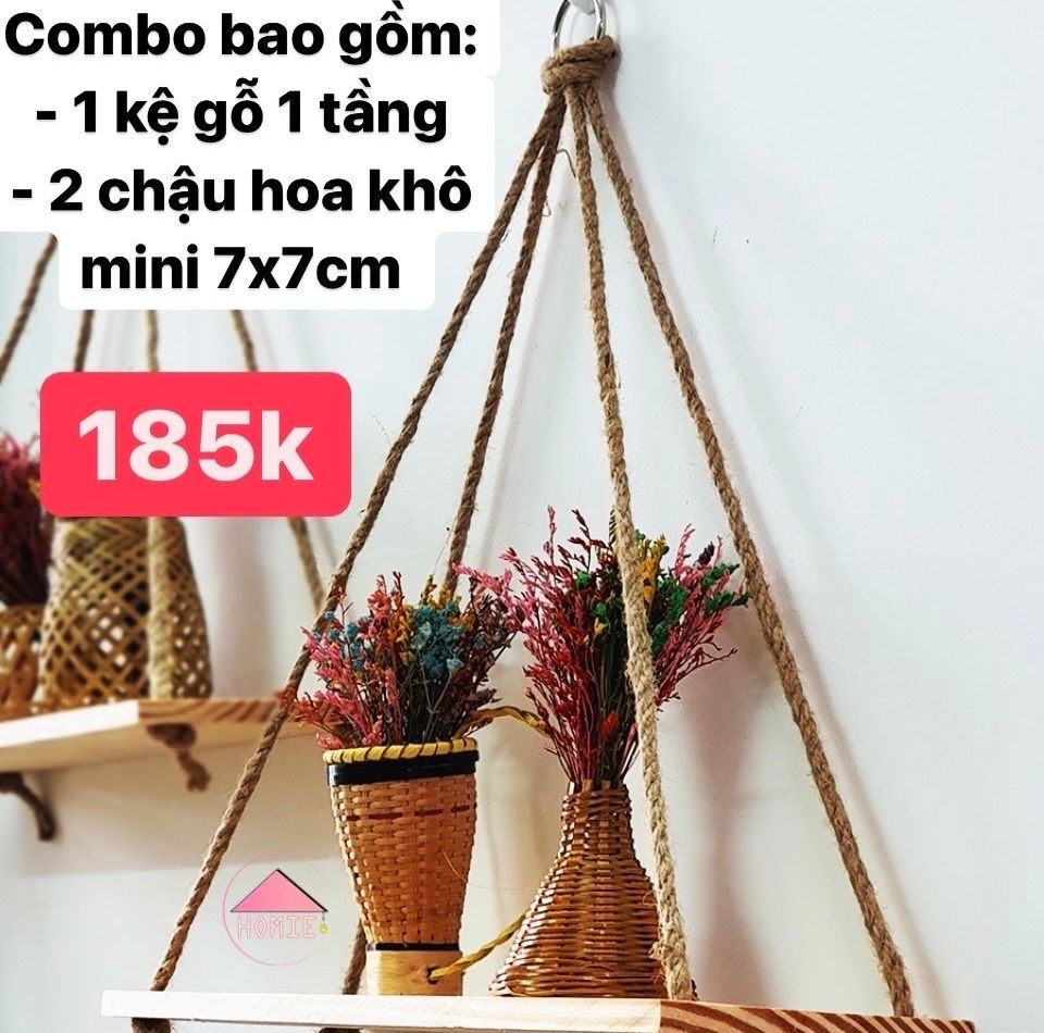 Combo kệ gỗ 1 tầng