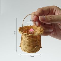 Giỏ hoa tre đan viền trang trí đa năng