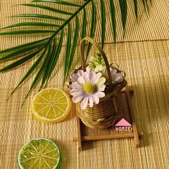 Giỏ hoa tre đan viền trang trí đa năng