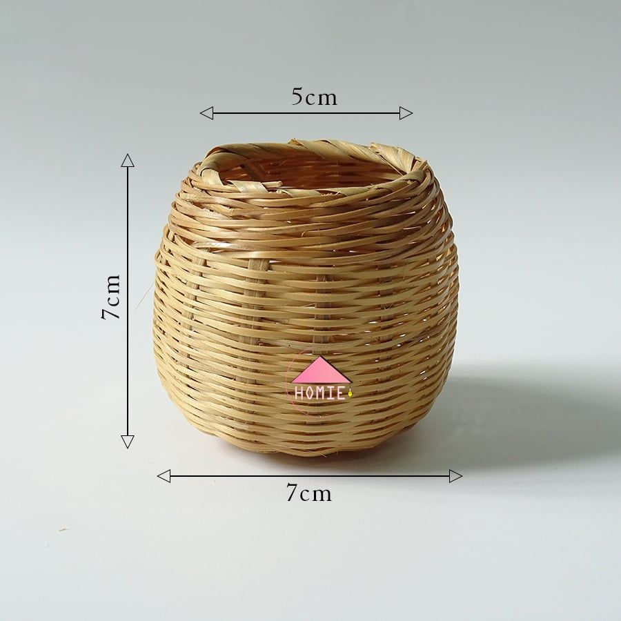 Hủ lúa tre phụ kiện trang trí xinh xắn