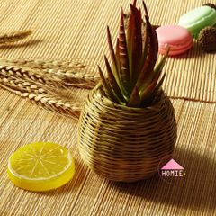 Hủ lúa tre phụ kiện trang trí xinh xắn