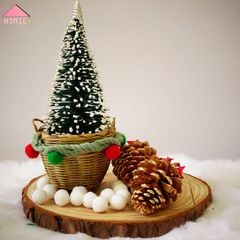 Cây thông kèm chậu cần xế mini 17x7cm trang trí Giáng Sinh
