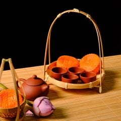 Kệ mây tre đan trang trí tiệc đa năng