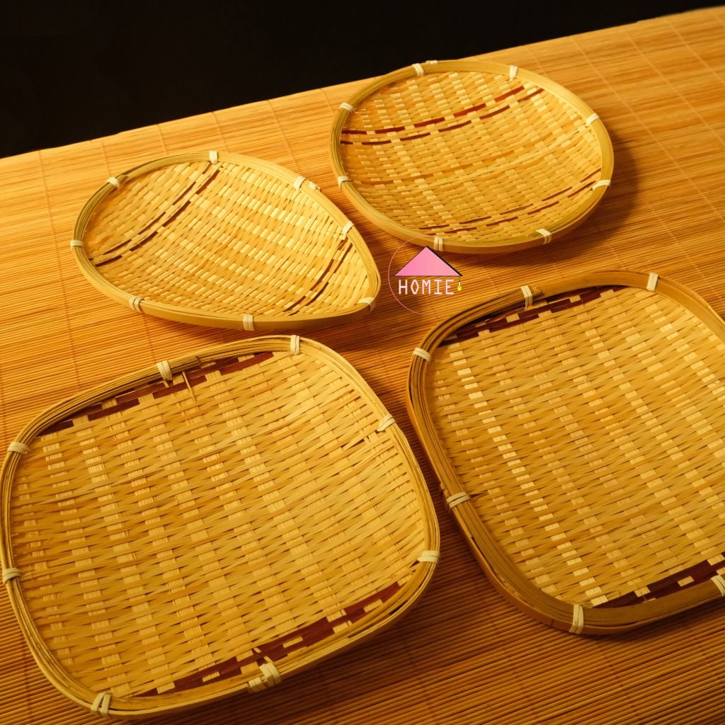 Mẹt tre họa tiết phong cách Nhật Bản trang trí đồ đa năng