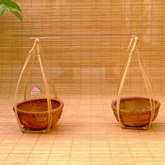 Quang gánh thúng nâu phụ kiện trang trí sang trọng