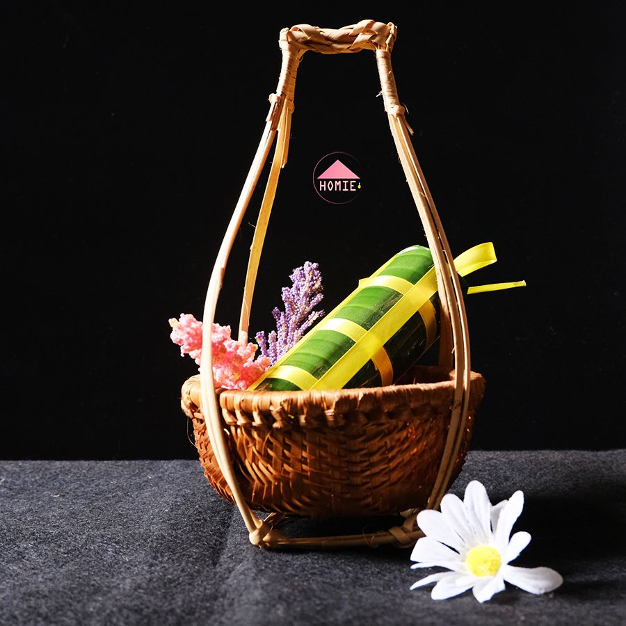 Quang gánh thúng nâu phụ kiện trang trí sang trọng
