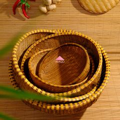 [Size lớn] Thúng tre đan dày trang trí đựng trái cây, gạo đồ dùng nhà bếp đa năng